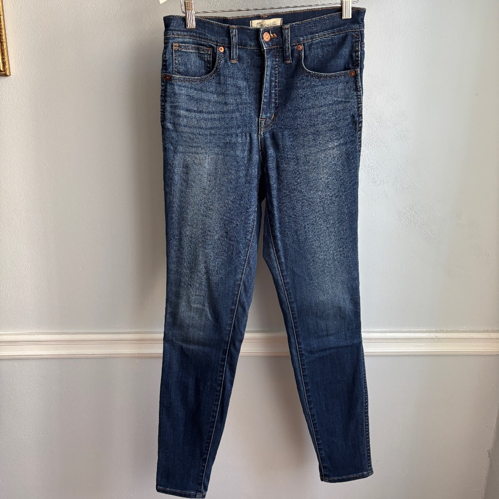 Madewell 10" High-Rise Skinny Jeans Tall. Size 27. Dark Wash.